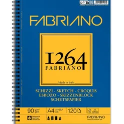 Fabriano 1264 Sketch Skisseblokk Spiral 90g 120ark – A4