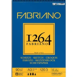 Fabriano 1264 Sketch Skisseblokk Spiral 90g 120ark – A3