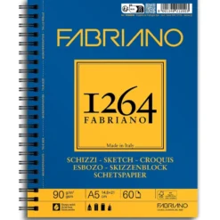 Fabriano 1264 Sketch Skisseblokk Spiral 90g 60ark – A5