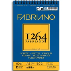 Fabriano 1264 Sketch Skisseblokk Spiral 90g 60ark – A5