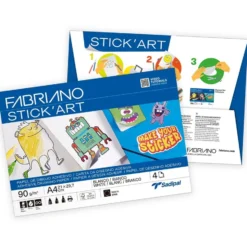 Fabriano Stick’Art Selvklebende papir 4ark – A4 90g – Hvit