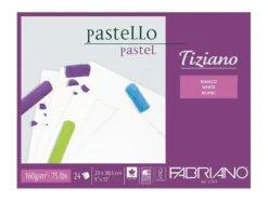 Fabriano Tiziano Pastellblokk 305x410mm 160g 24ark – Hvit