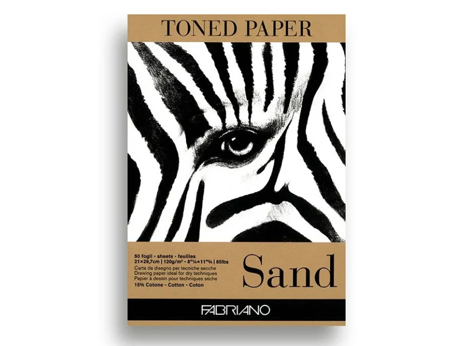 Fabriano Toned paper Tegneblokk Sand A4 – 120g – 50 ark