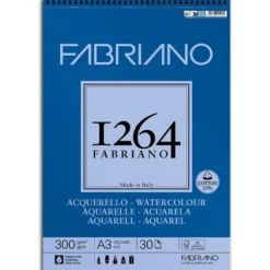 Fabriano 1264 Watercolour Akvarellblokk Spiral 300g 30ark A3