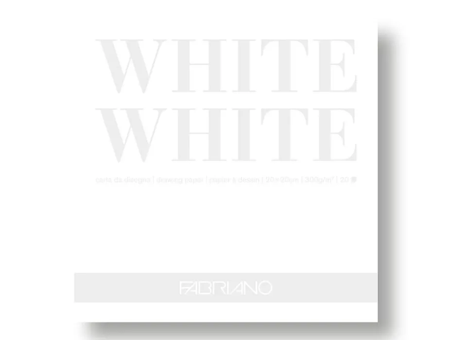Fabriano White White Tegneblokk 300g – 20x20cm