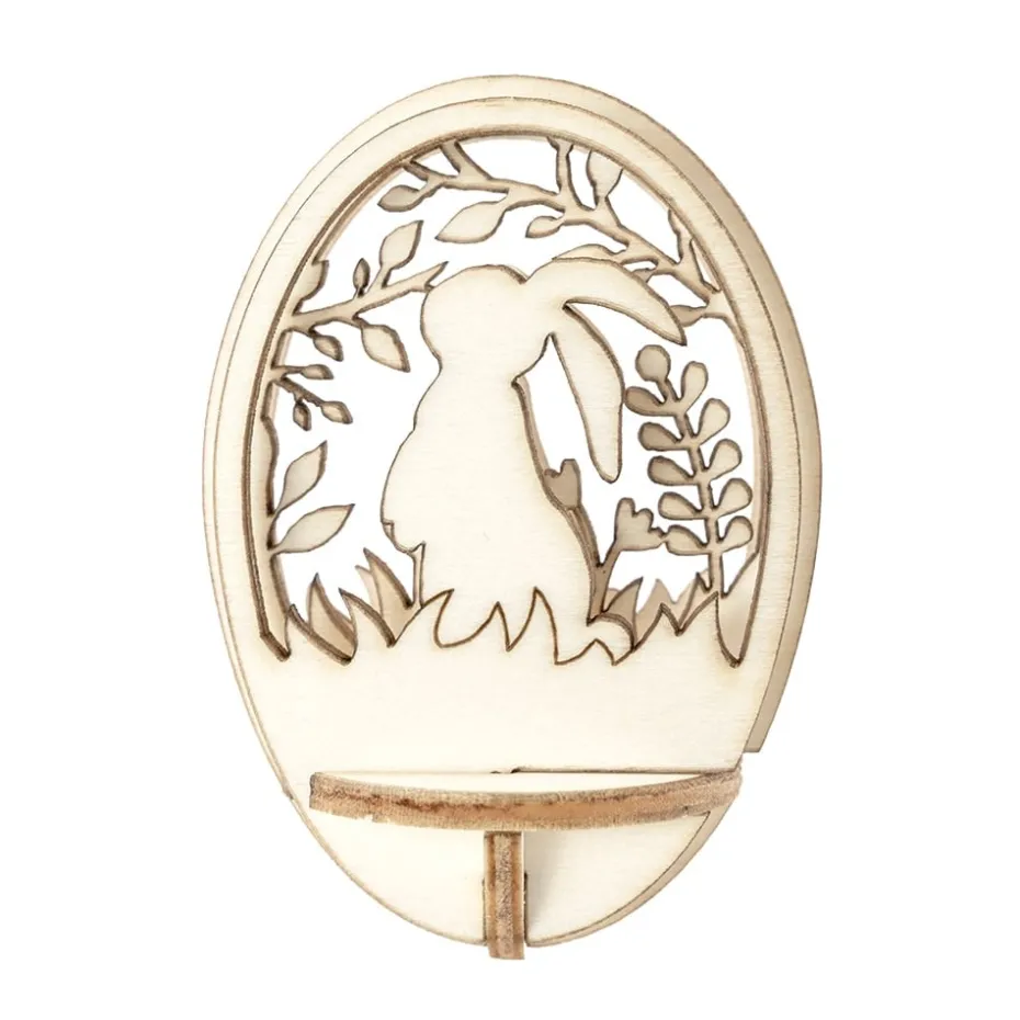Figursett i tre – Egg Ø:76mm – Påskehare