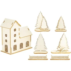 Figursett i tre – Hus med tårn