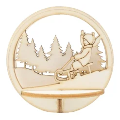 Figursett i tre – Julekule Ø: 78mm – Slede