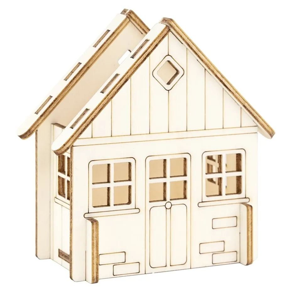 Figursett i tre Penneholder – Hus