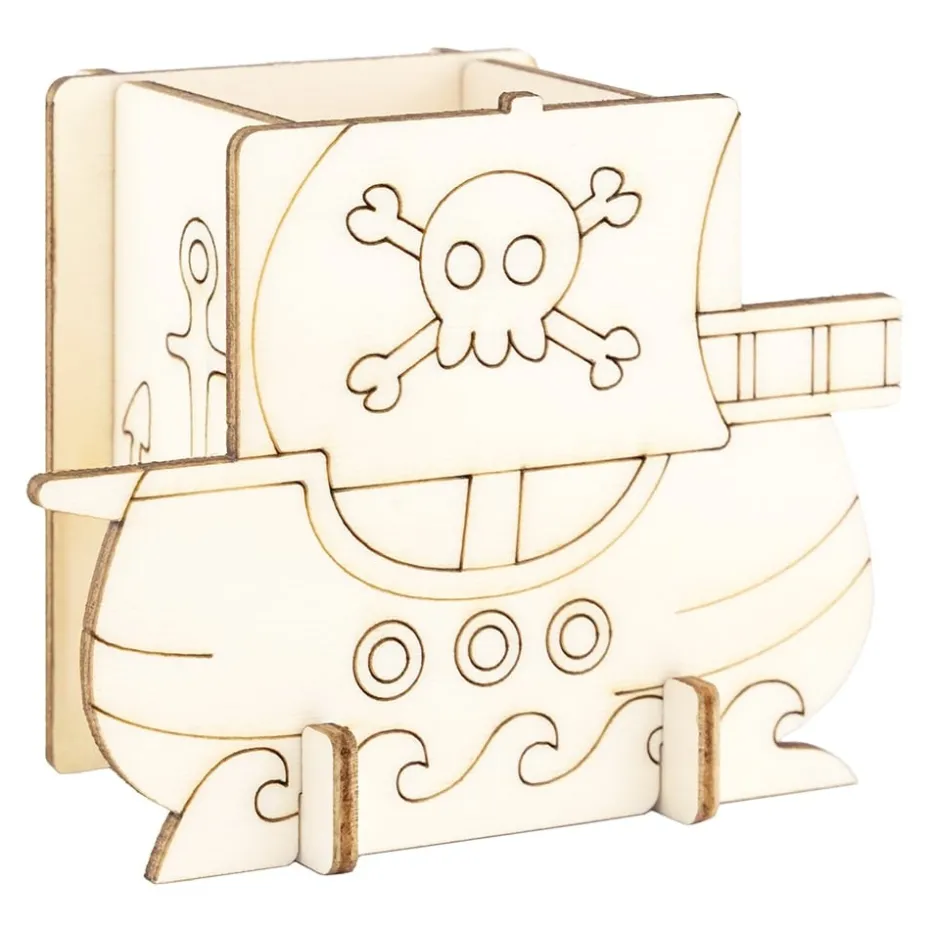 Figursett i tre Penneholder – Piratskip