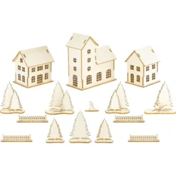 Figursett i tre – Vinterlandsby
