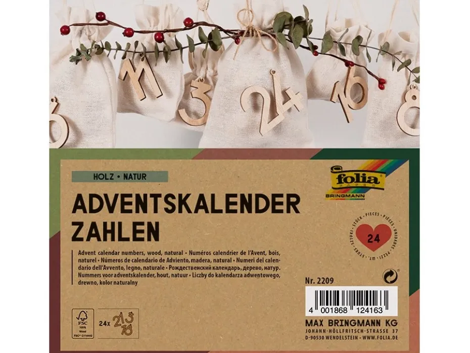 Folia Adventskalender Tall i tre – 1-24