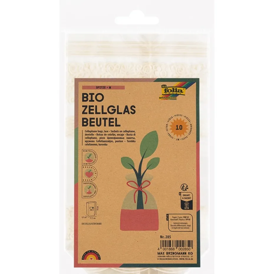 Folia Bio Cellofanpose 10stk – Blondemønster – 115x190mm