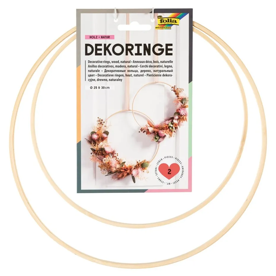 Folia Dekoring i tre – Ø:25/30cm 2stk – Natur