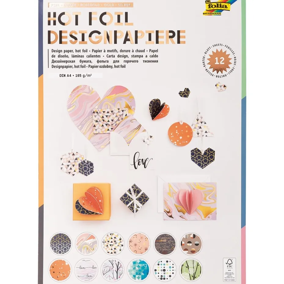 Folia Design Papirblokk A4 12ark – HOT FOIL