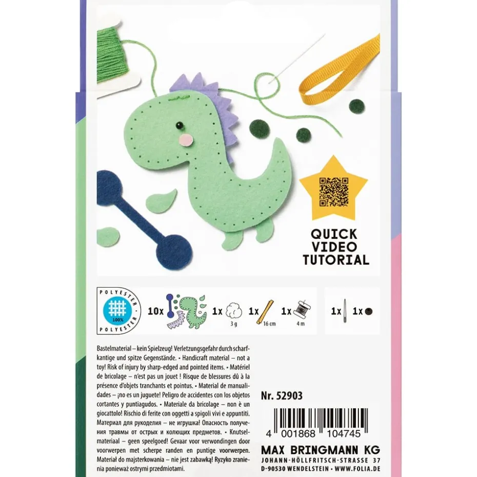 Folia Filtfigur Mini sysett – Dinosaur