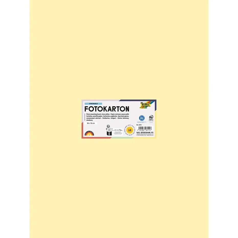 Folia Fotokartong 50×70 – 300g – 11 Strågul