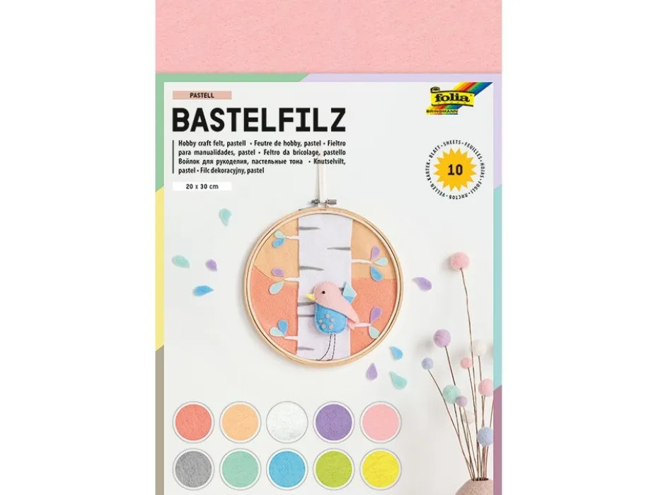 Folia Hobbyfilt 20x30cm 10ark – Pastell