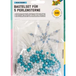 Folia Hobbysett Perlestjerner 5stk – Blå / sølv