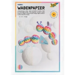 Folia Honeycomb silkepapir 4 ark 21×33 cm – Regnbue