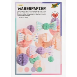 Folia Honeycomb silkepapir 4 ark 21×33 cm – Pastell