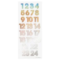 Folia Klistremerke Adventskalender tall 1-24 – IRIDESCENT