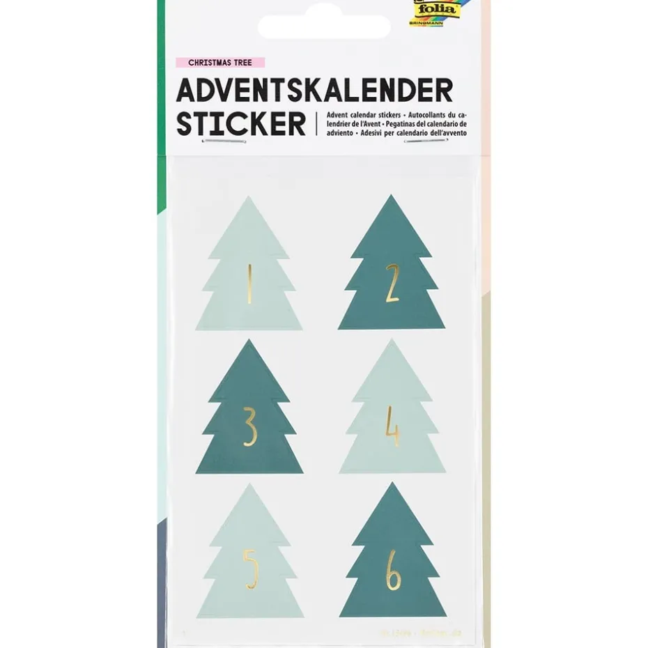 Folia Klistremerke Adventskalender tall 1-24 CHRISTMAS TREE