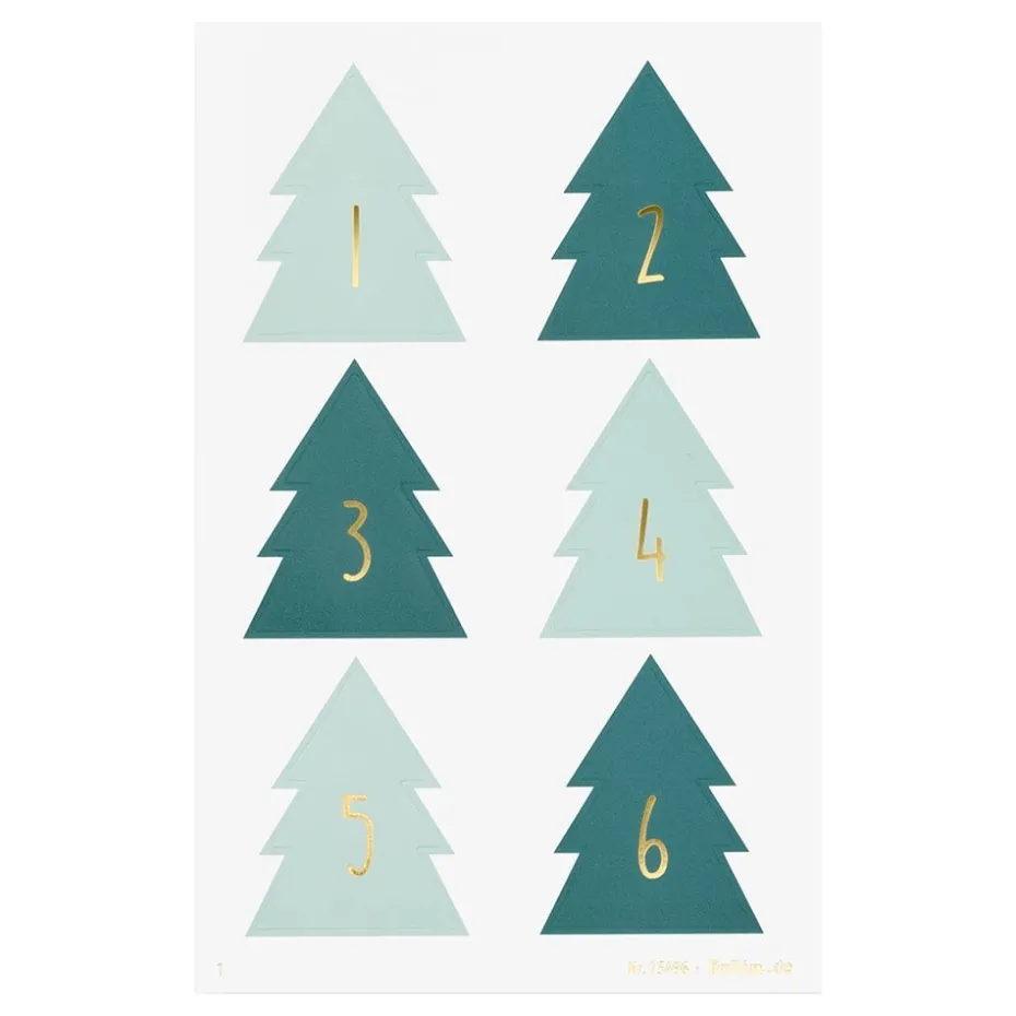 Folia Klistremerke Adventskalender tall 1-24 CHRISTMAS TREE