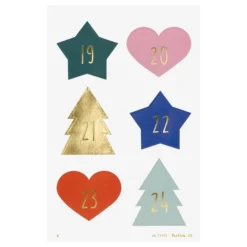 Folia Klistremerke Adventskalender tall 1-24 – JOLLY MIX