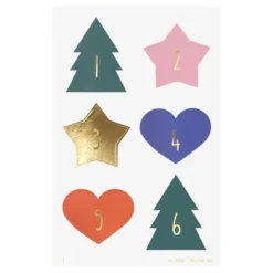 Folia Klistremerke Adventskalender tall 1-24 – JOLLY MIX