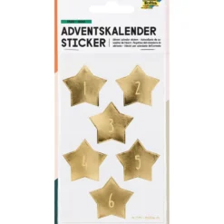 Folia Klistremerke Adventskalender tall 1-24 – STARS GOLD