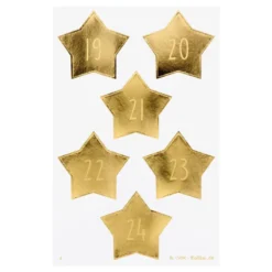 Folia Klistremerke Adventskalender tall 1-24 – STARS GOLD