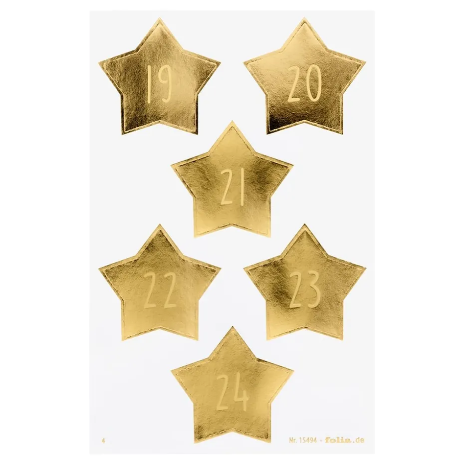 Folia Klistremerke Adventskalender tall 1-24 – STARS GOLD