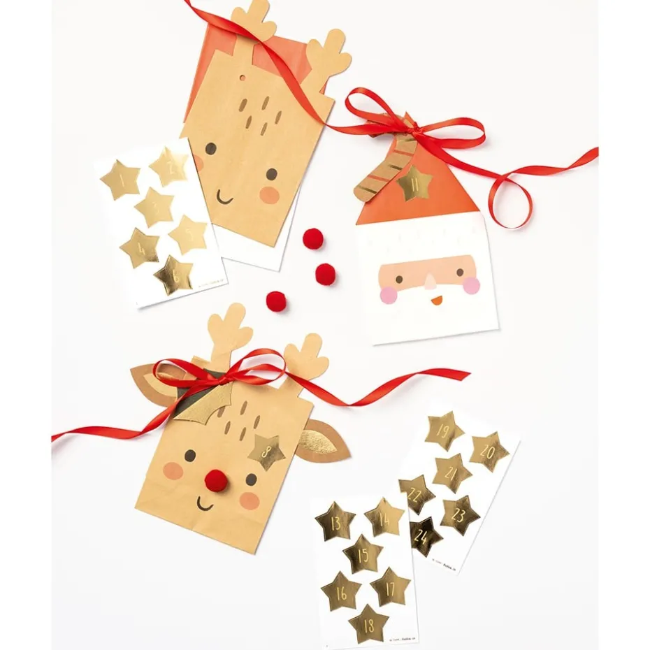 Folia Klistremerke Adventskalender tall 1-24 – STARS GOLD