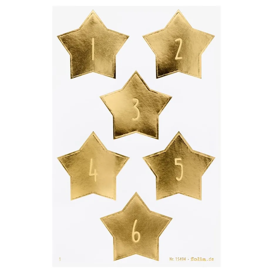Folia Klistremerke Adventskalender tall 1-24 – STARS GOLD