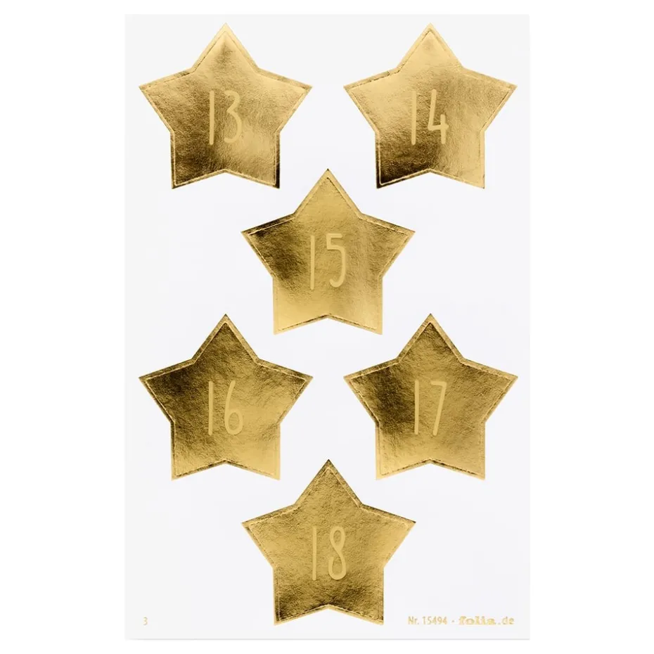 Folia Klistremerke Adventskalender tall 1-24 – STARS GOLD