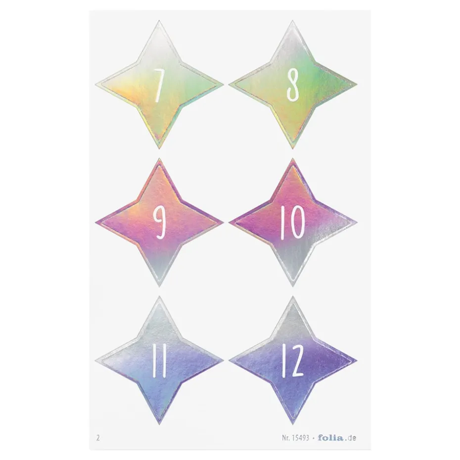 Folia Klistremerke Adventskalender tall 1-24 – SPARKS IRIDES