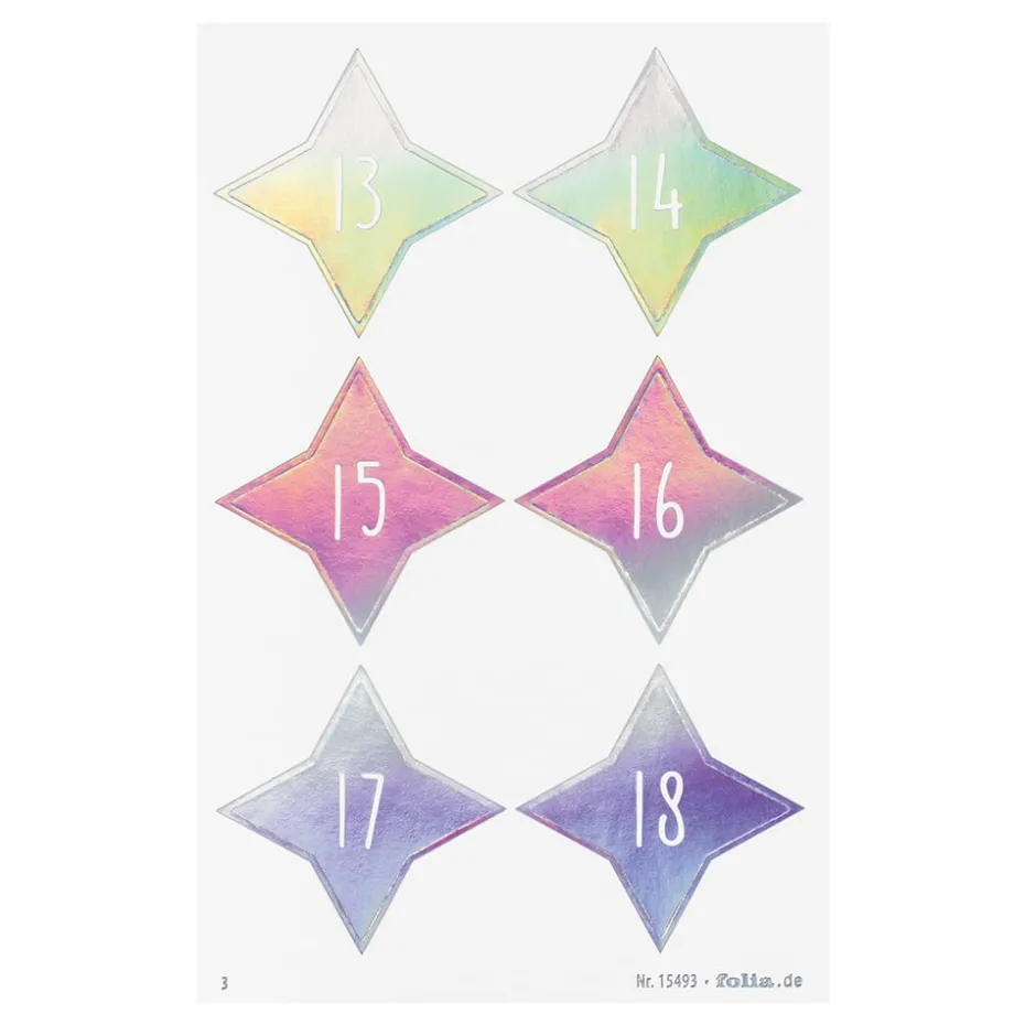 Folia Klistremerke Adventskalender tall 1-24 – SPARKS IRIDES