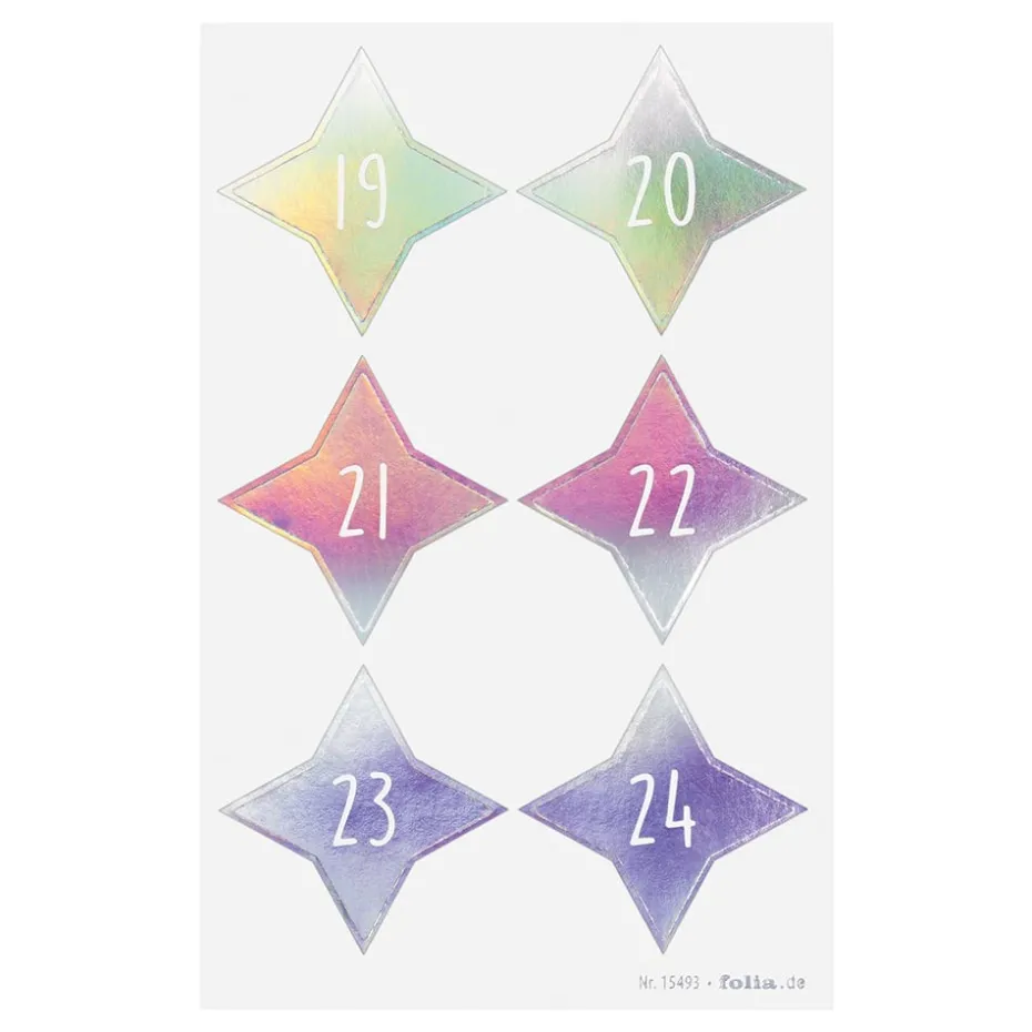 Folia Klistremerke Adventskalender tall 1-24 – SPARKS IRIDES