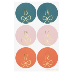 Folia Klistremerke Adventskalender tall 1-24 – ROUND BOWS