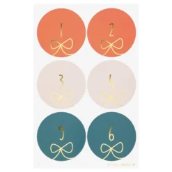 Folia Klistremerke Adventskalender tall 1-24 – ROUND BOWS
