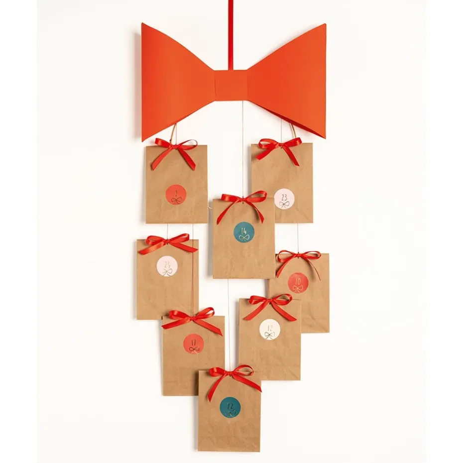 Folia Klistremerke Adventskalender tall 1-24 – ROUND BOWS