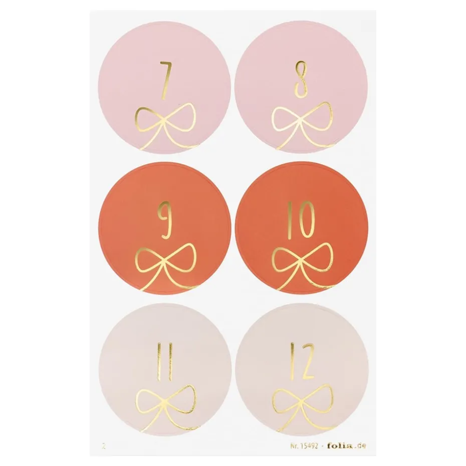 Folia Klistremerke Adventskalender tall 1-24 – ROUND BOWS
