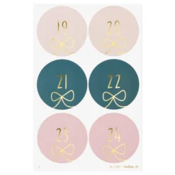 Folia Klistremerke Adventskalender tall 1-24 – ROUND BOWS