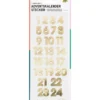Folia Klistremerke Adventskalender tall 1-24 – GOLD
