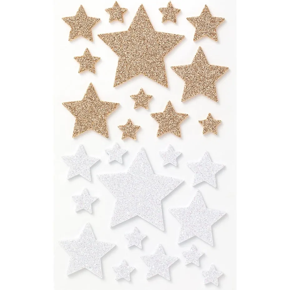 Folia Klistremerker Mosgummi Glitter – Stjerner 2