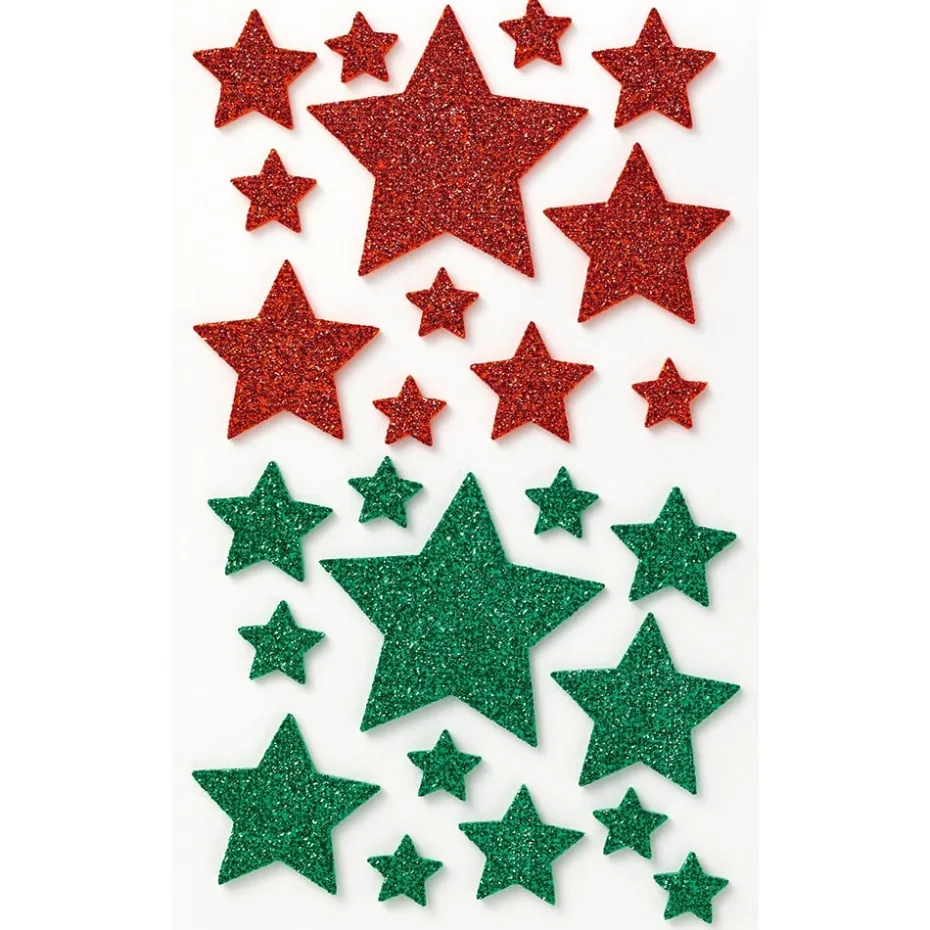 Folia Klistremerker Mosgummi Glitter – Stjerner 2