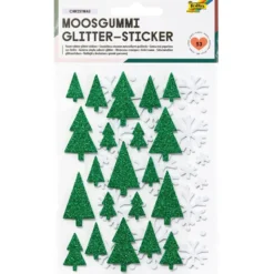 Folia Klistremerker Mosgummi Glitter – Vinter
