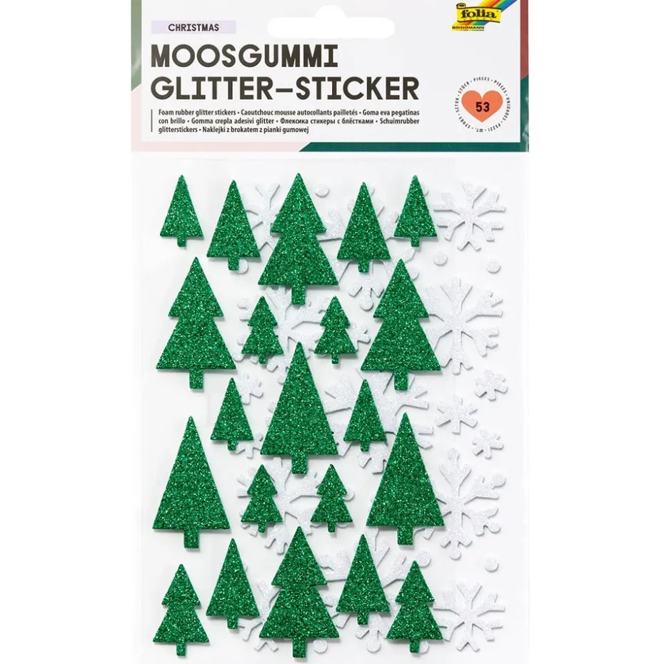 Folia Klistremerker Mosgummi Glitter – Vinter