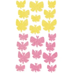 Folia Klistremerker Mosgummi Glitter – Sommerfugler